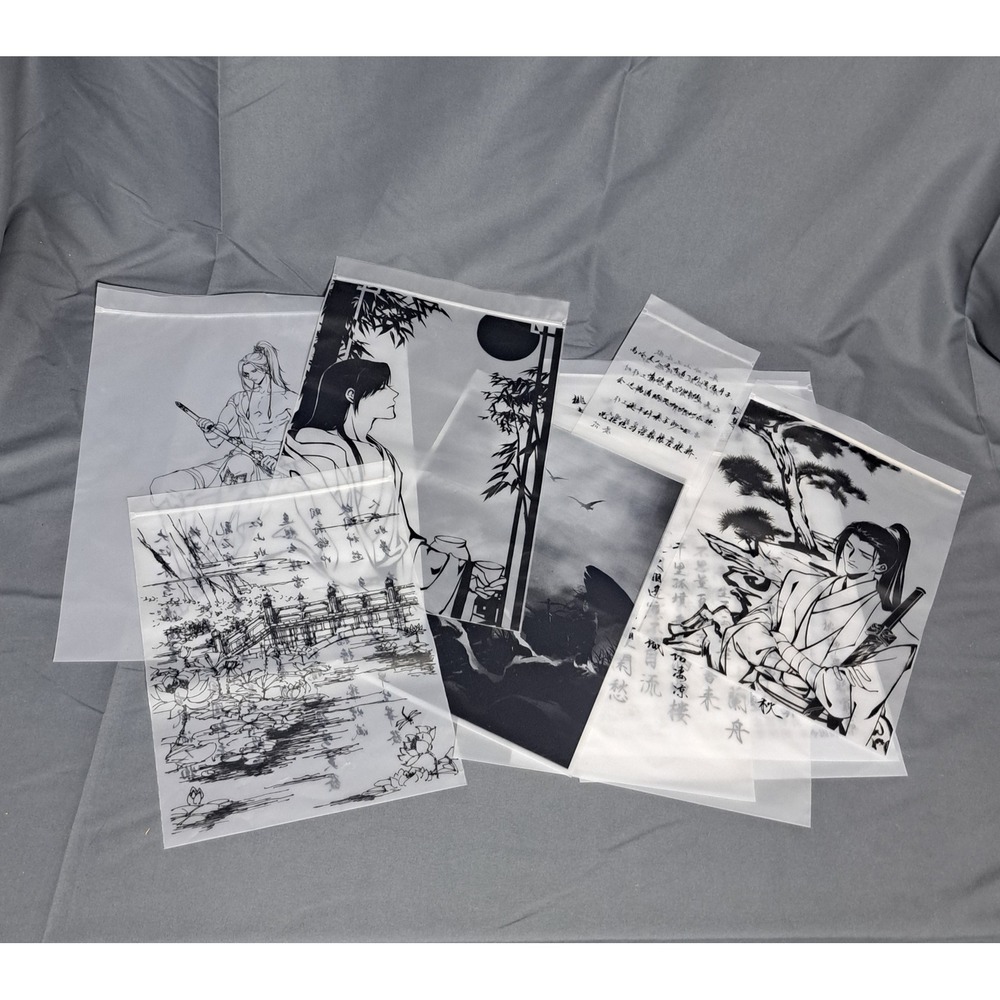 Manga Anime Asian Printed Reusable Zip Closure Bags Multi Sizes Party‎ Gift